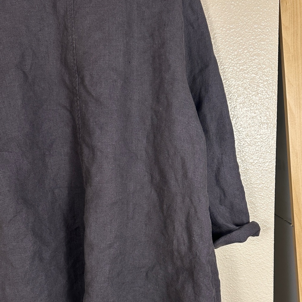 Eileen Fisher charcoal linen Blazer with Single Button medium - Picture 7 of 8